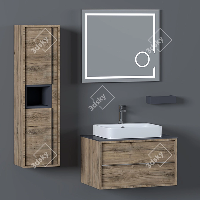 Elantra 80 Bathroom Furniture Set 3D model image 1