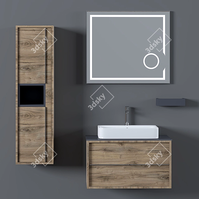 Elantra 80 Bathroom Furniture Set 3D model image 2