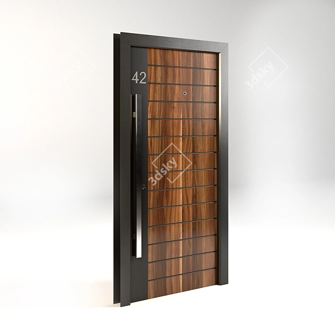 Modern Enchanting Entrance Door 3D model image 1