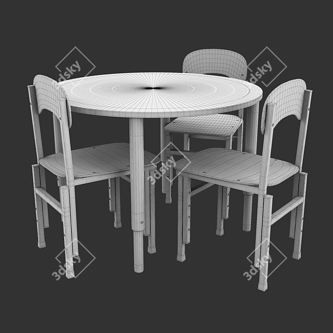 Height Adjustable Table and Chairs 3D model image 2