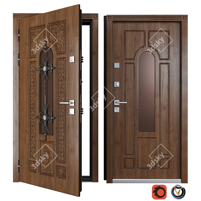 Vezha Metal Entrance Door: Your Frame Solution 3D model image 1