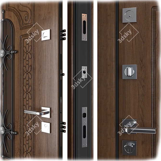 Vezha Metal Entrance Door: Your Frame Solution 3D model image 2