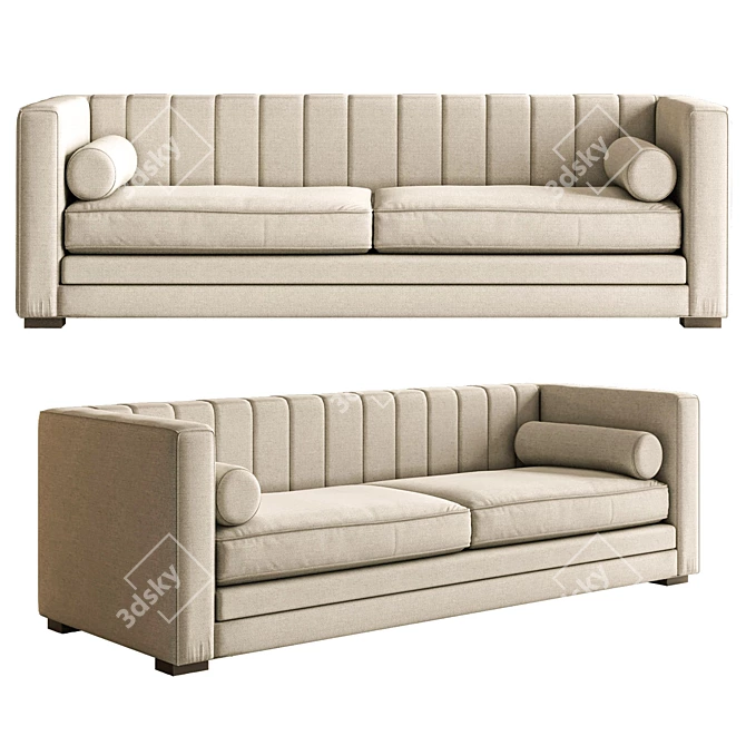 LuxDeco Aylott 3-Seater Sofa: Timeless Elegance for Every Home 3D model image 1