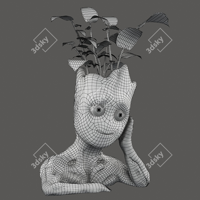 Green Groot Sculpture 3D model image 3