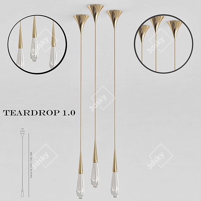 Elegant Teardrop 3D Model 3D model image 1