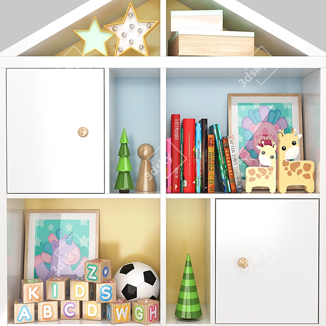 Kids Toy & Book Wardrobe 3D model image 2