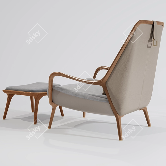 Elegant Upholstered Arm Chair 3D model image 2