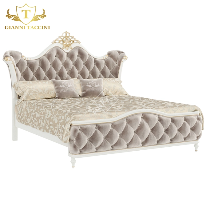 Anette Crowned Bed 3D model image 1