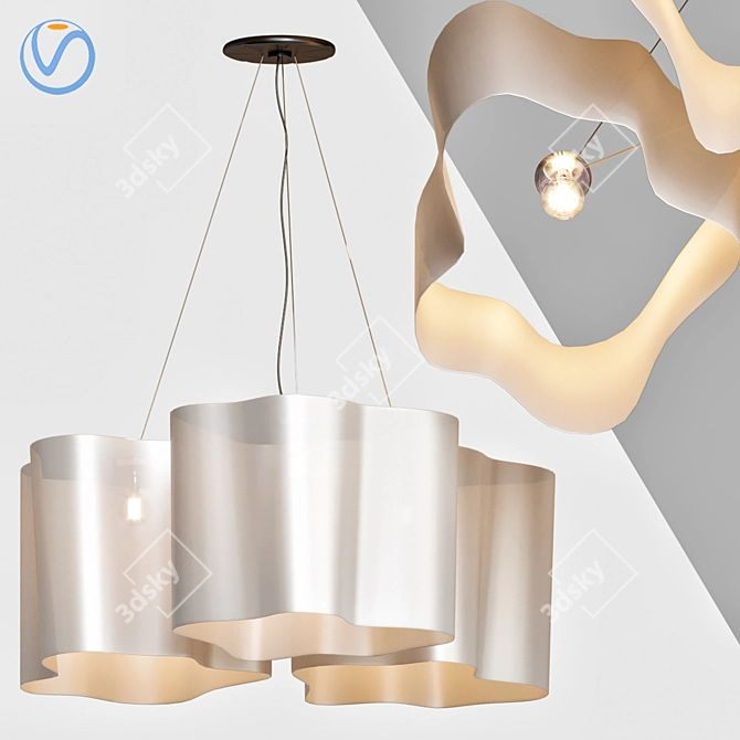 Elegant Logico Pendant Light 3D model image 1