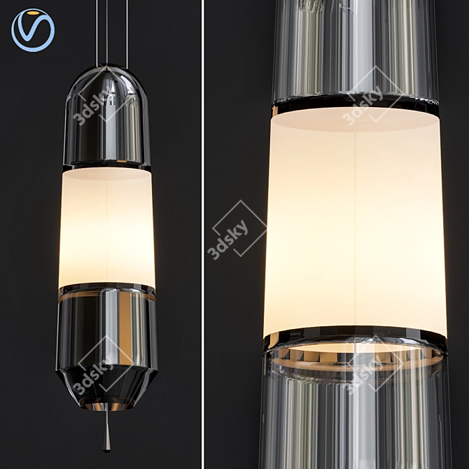 Sleek Hanging Pendant Light 3D model image 1