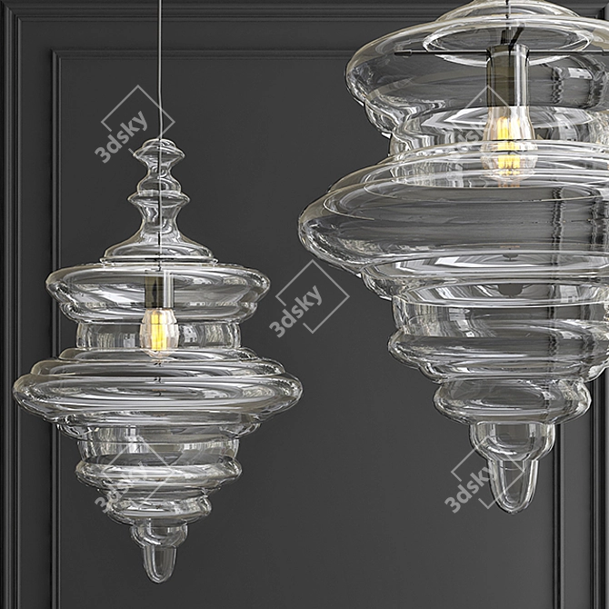 Elegant Glass Chandelier: Neverending Glory 3D model image 1