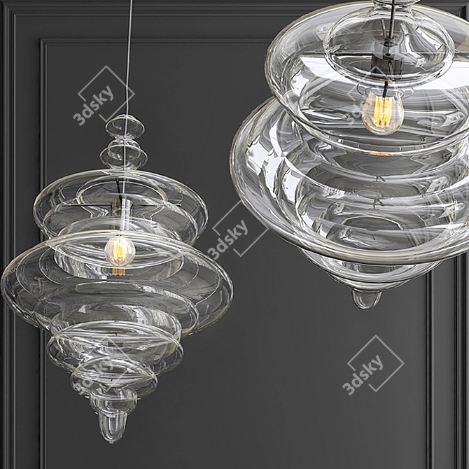 Elegant Glass Chandelier: Neverending Glory 3D model image 2