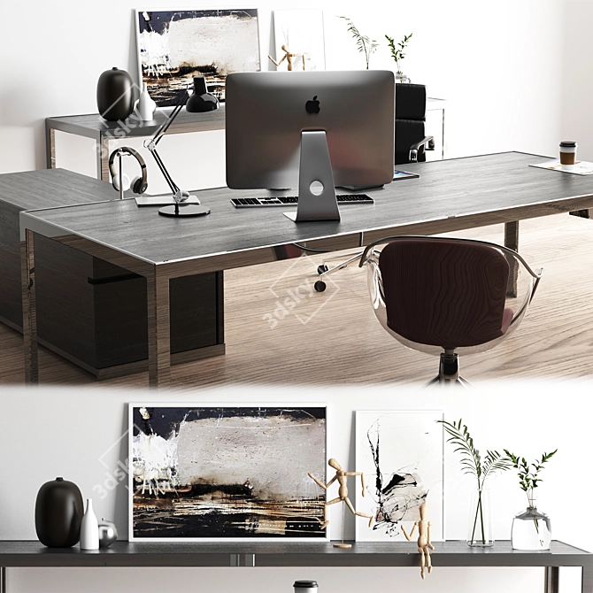 Elegant Executive Office Set 3D model image 2