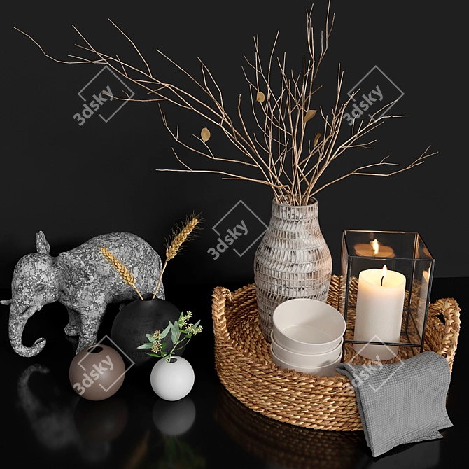 Luxurious Decorative Set 3D model image 1