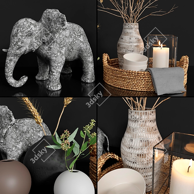 Luxurious Decorative Set 3D model image 2