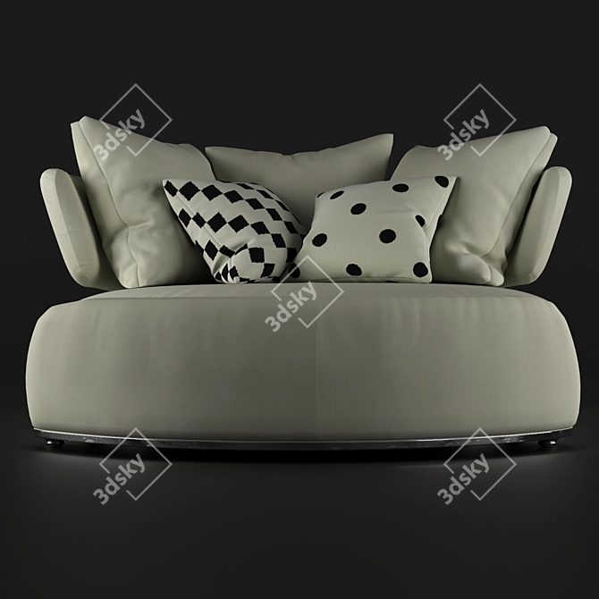 Maxalto Amoneus Cloth Couch with Footrest 3D model image 2