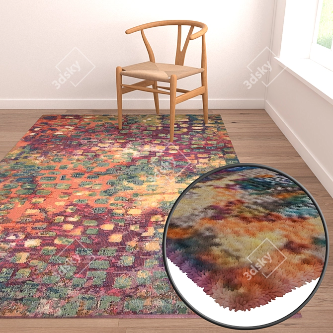 Trendy Carpet Trio Set 3D model image 2