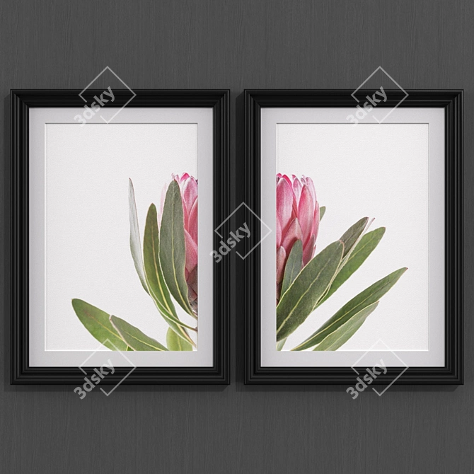 Contemporary Protea Print Art 3D model image 1