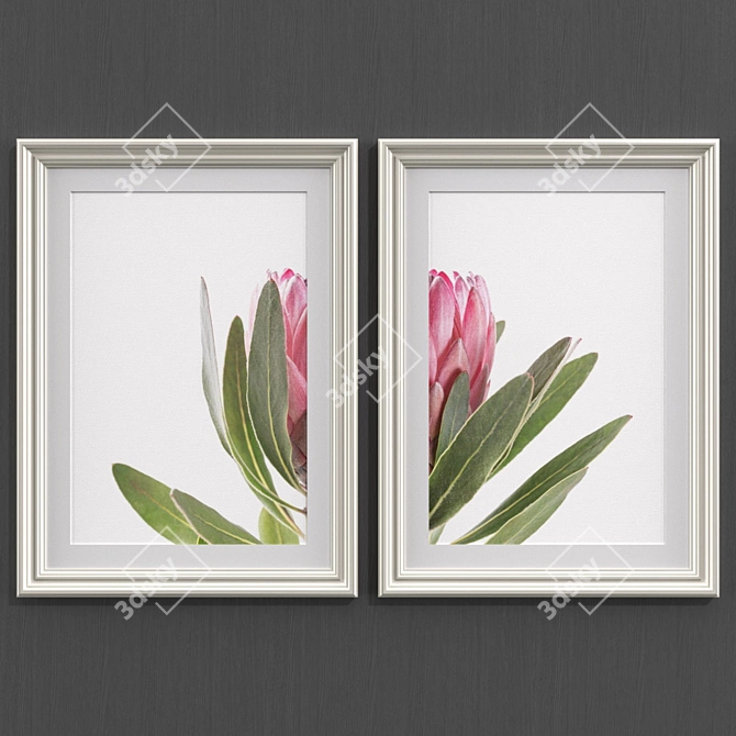 Contemporary Protea Print Art 3D model image 2