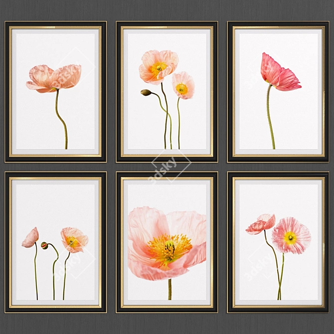 Modern Poppy Art Set: Collection №223 3D model image 1