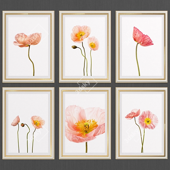 Modern Poppy Art Set: Collection №223 3D model image 2