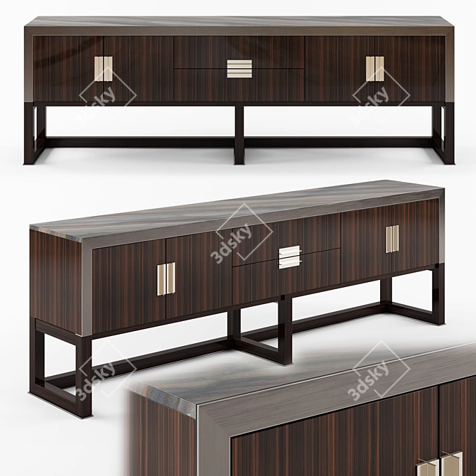 Armand Wooden Sideboard with Integrated Lighting 3D model image 1