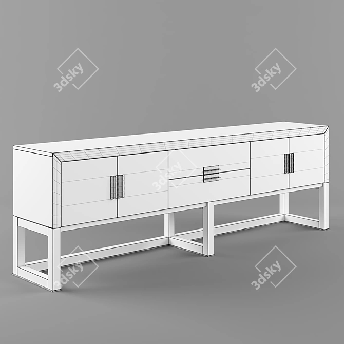 Armand Wooden Sideboard with Integrated Lighting 3D model image 3