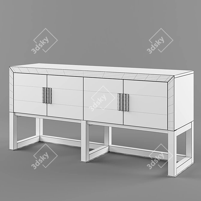 Luxury Wood Sideboard with Integrated Lighting 3D model image 3