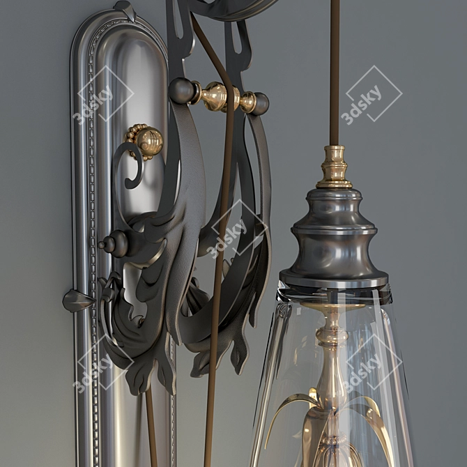 Elegant Lautrec Sconce Illuminates 3D model image 2