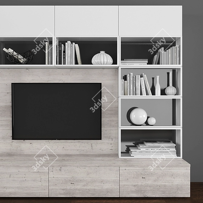 Modern TV Stand Set 069 3D model image 2