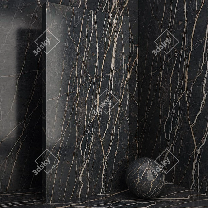 Elegant Marble Home Decor Set 3D model image 1