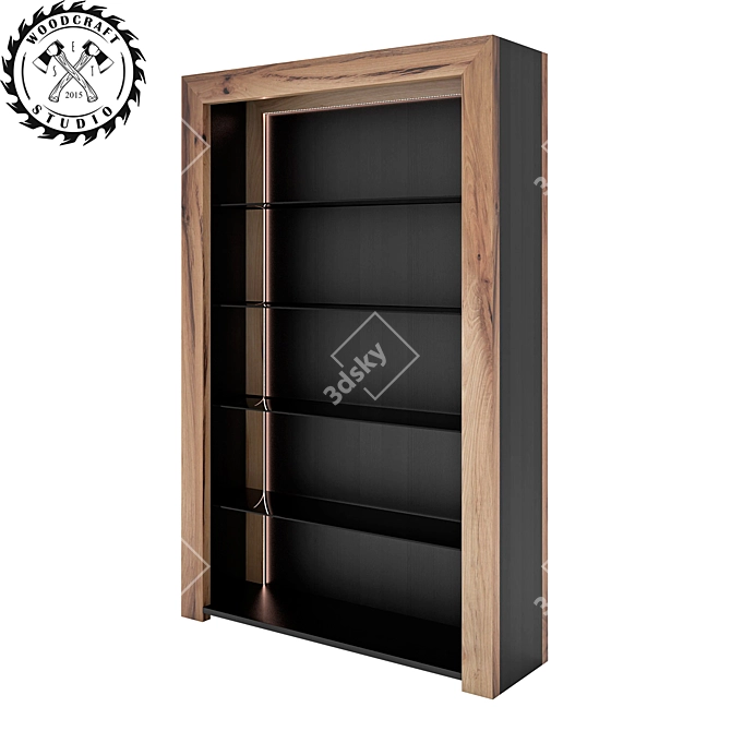 Marshall Bookcase: Modern Woodcraft Elegance 3D model image 2