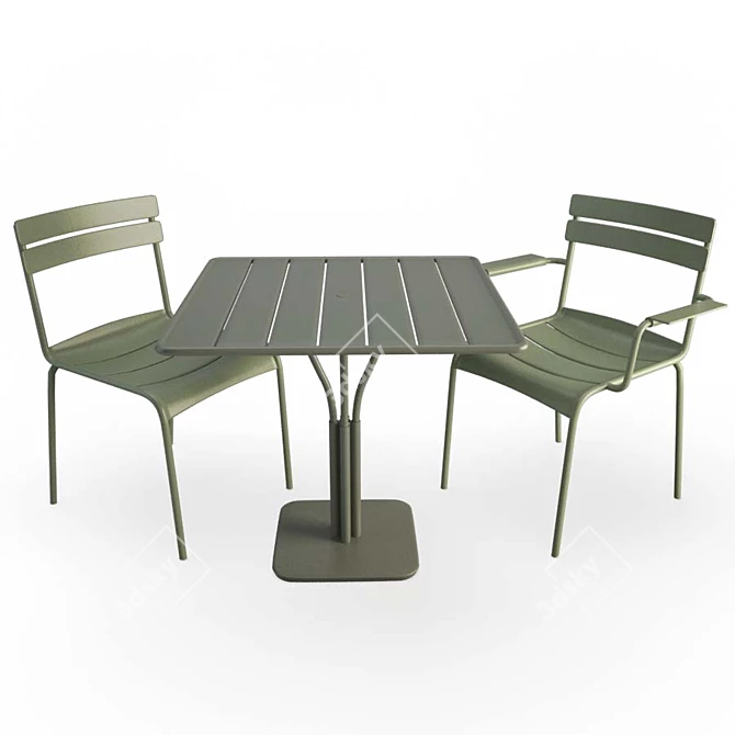 Luxembourg Metallic Table Set 3D model image 1