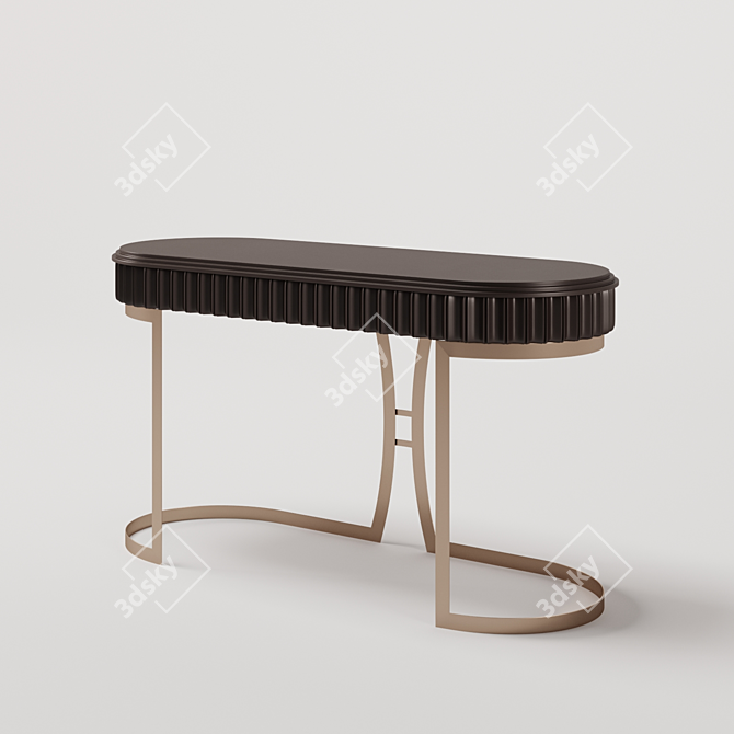 HERRINGBONE Metal Base Console 3D model image 1