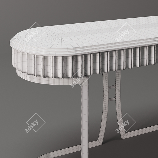 HERRINGBONE Metal Base Console 3D model image 2