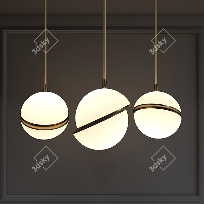 White Gold Suspension Light 3D model image 1