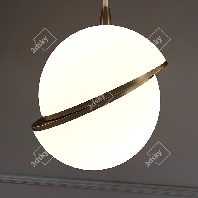 White Gold Suspension Light 3D model image 2