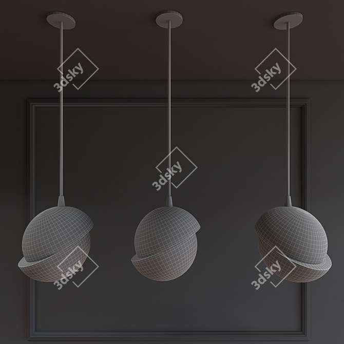 White Gold Suspension Light 3D model image 3