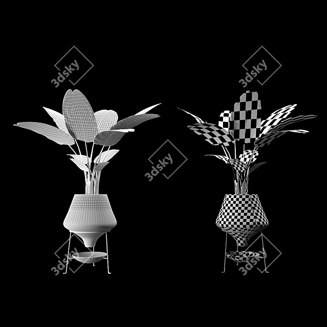 Modern Banana Tree Artwork: High-Quality Interior Decor 3D model image 2