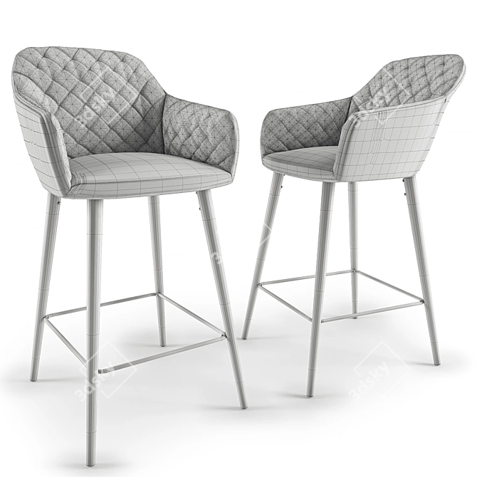 Antiba Bar Chair - Stylish and Comfortable 3D model image 2