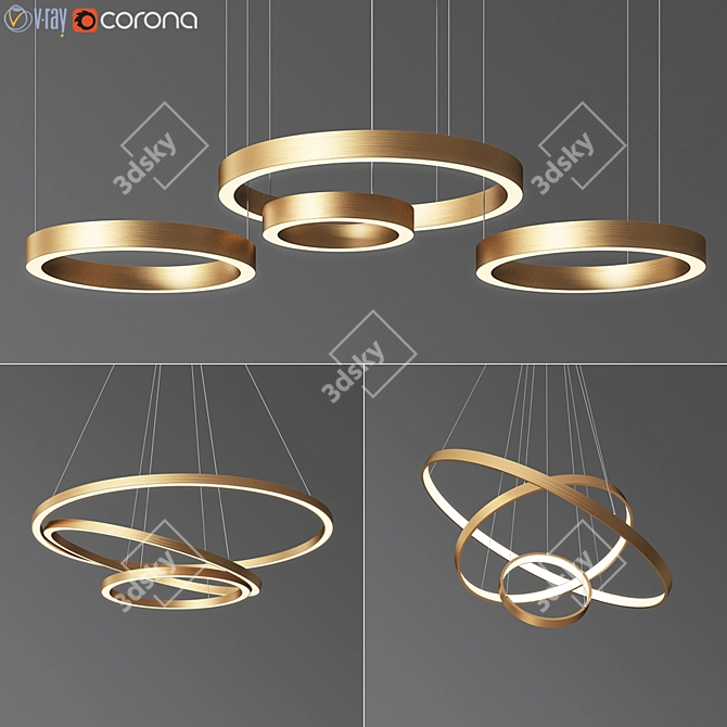 Modern Circle Ring Chandelier 3D model image 1