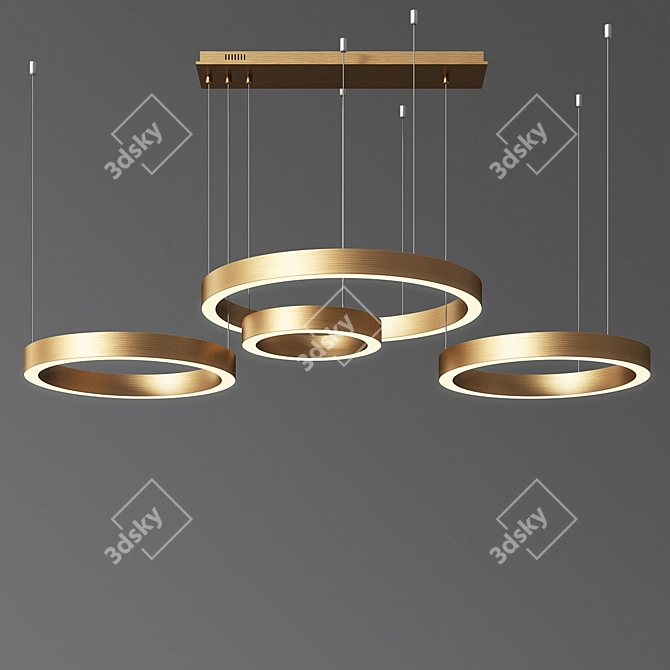 Modern Circle Ring Chandelier 3D model image 2