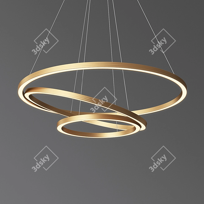 Modern Circle Ring Chandelier 3D model image 3