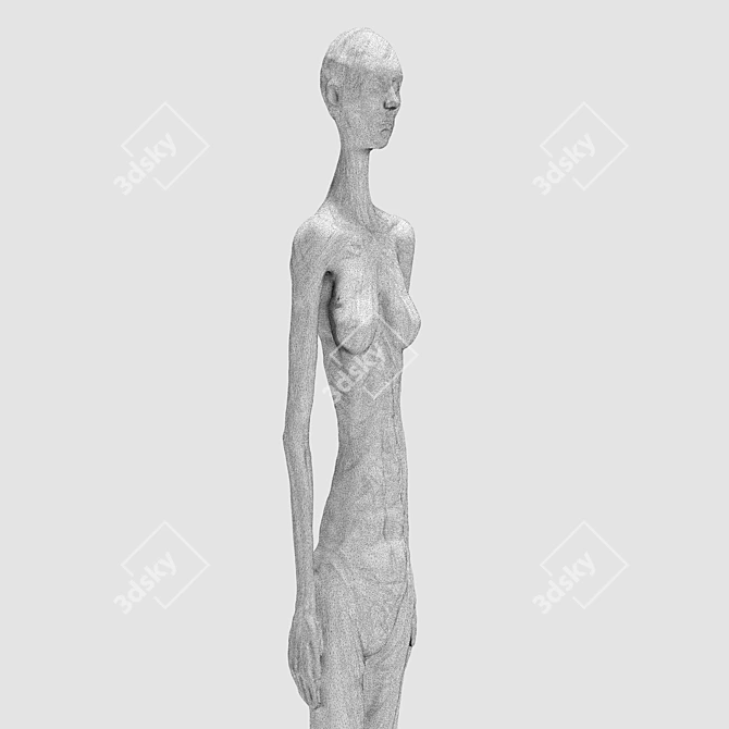 Giacometti Grande Femme II: Sculptural Exquisite Beauty 3D model image 2