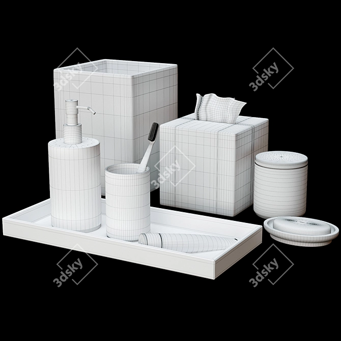 Elegant Bathroom Essentials Set 3D model image 3
