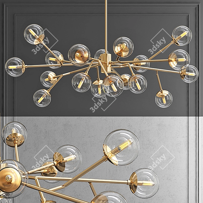 Dallas Chandelier: Modern Art-Style Lighting 3D model image 1