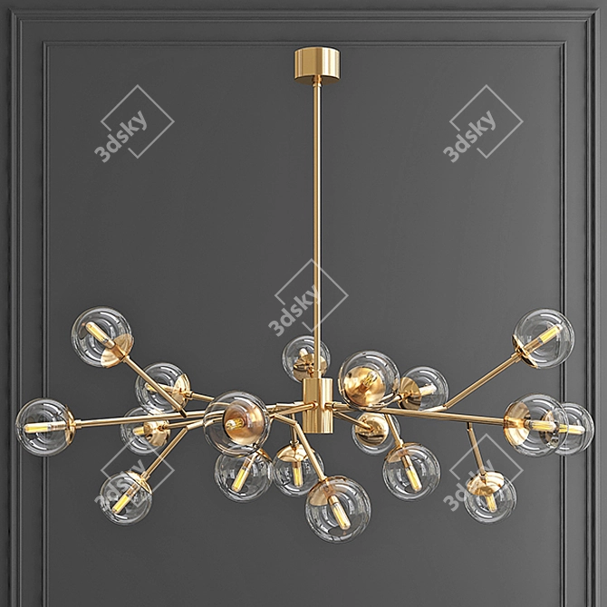 Dallas Chandelier: Modern Art-Style Lighting 3D model image 2