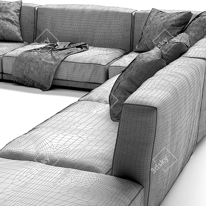 Paris Seoul Sofa: Elegant Comfort for Your Home 3D model image 3