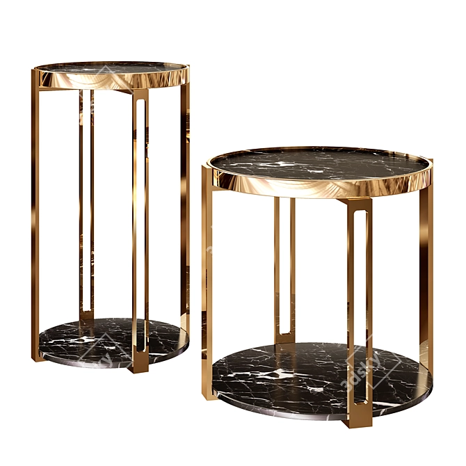 Stylish Dual Coffee Tables 3D model image 1