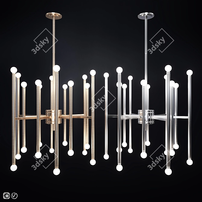 Beckham 24-Light Chandelier - Modern Elegance 3D model image 1